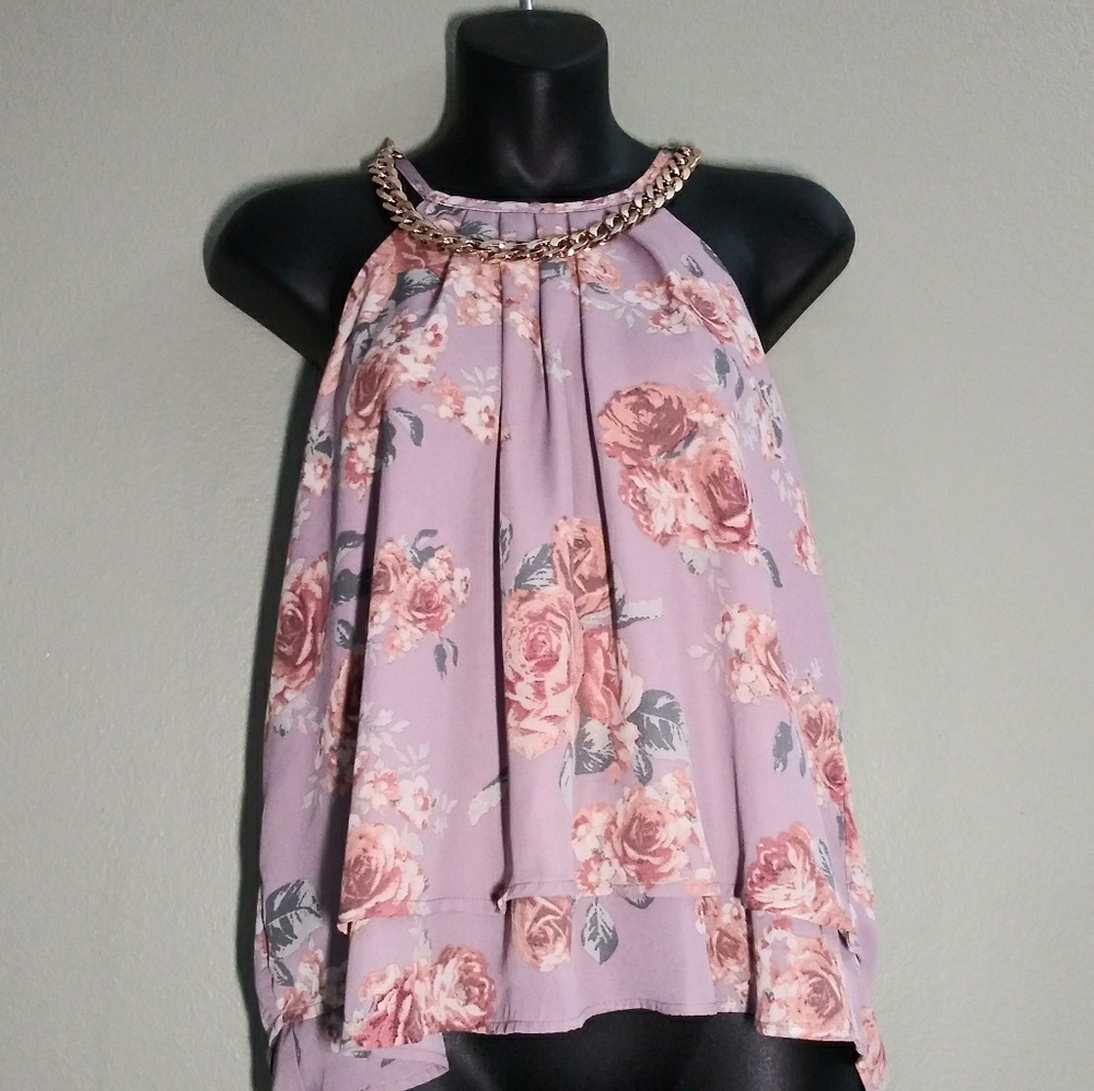 Stella Tweed Floral Print Tank Top NWOT Size Large